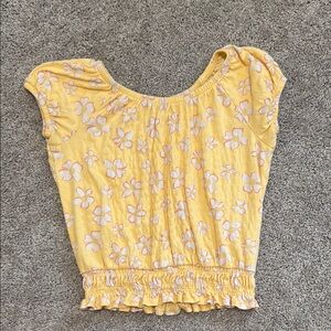 Yellow Floral girls Top